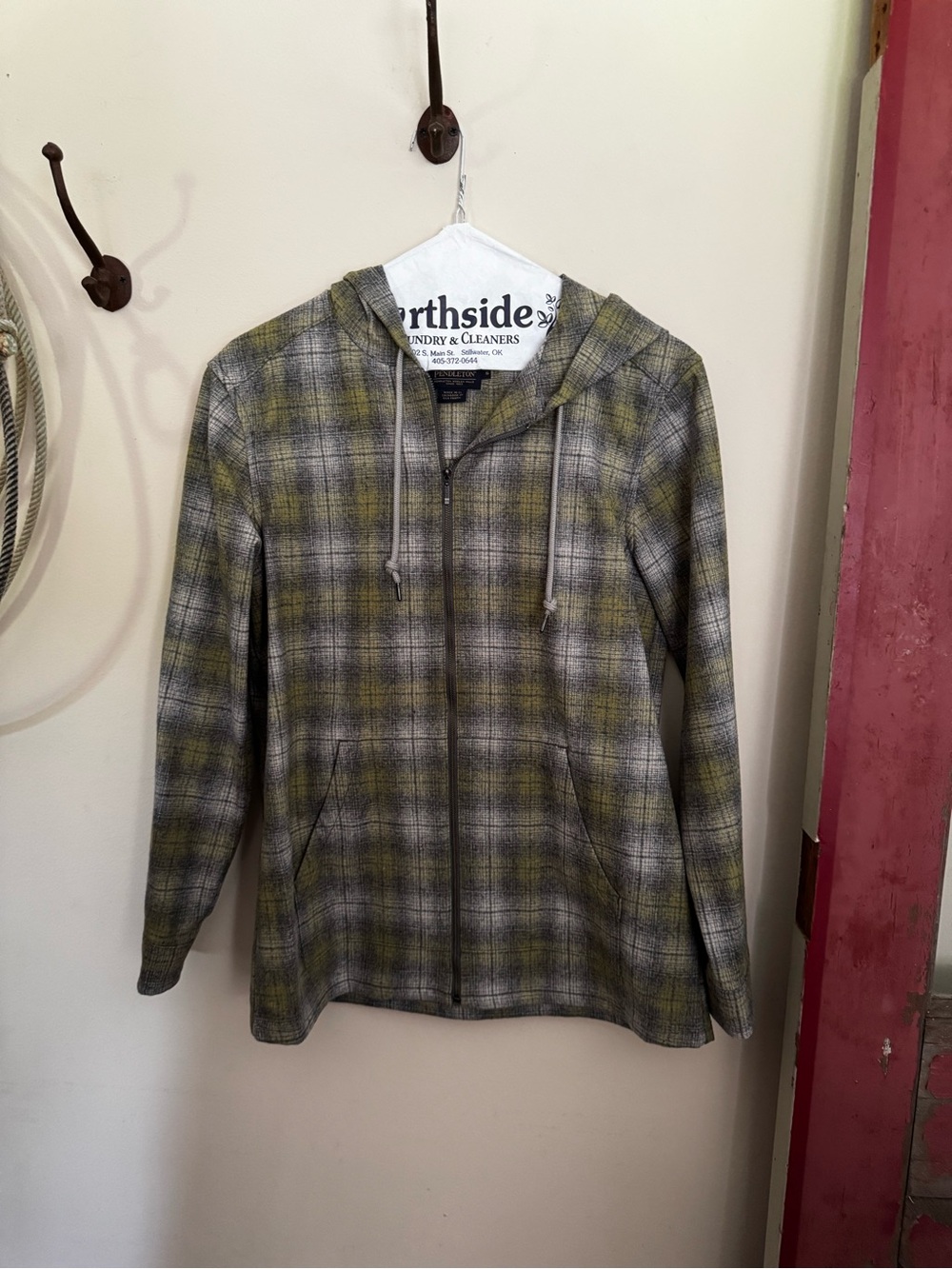 Pendleton Green Gray Plaid Hooded Utility Jacket - NWT